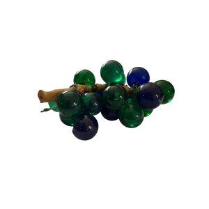 Vintage Large Blue Green Lucite Acrylic Grape MCM Fruit